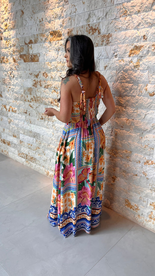 Vestido Midi Barra Portuguesa RIO- Estampado 5998