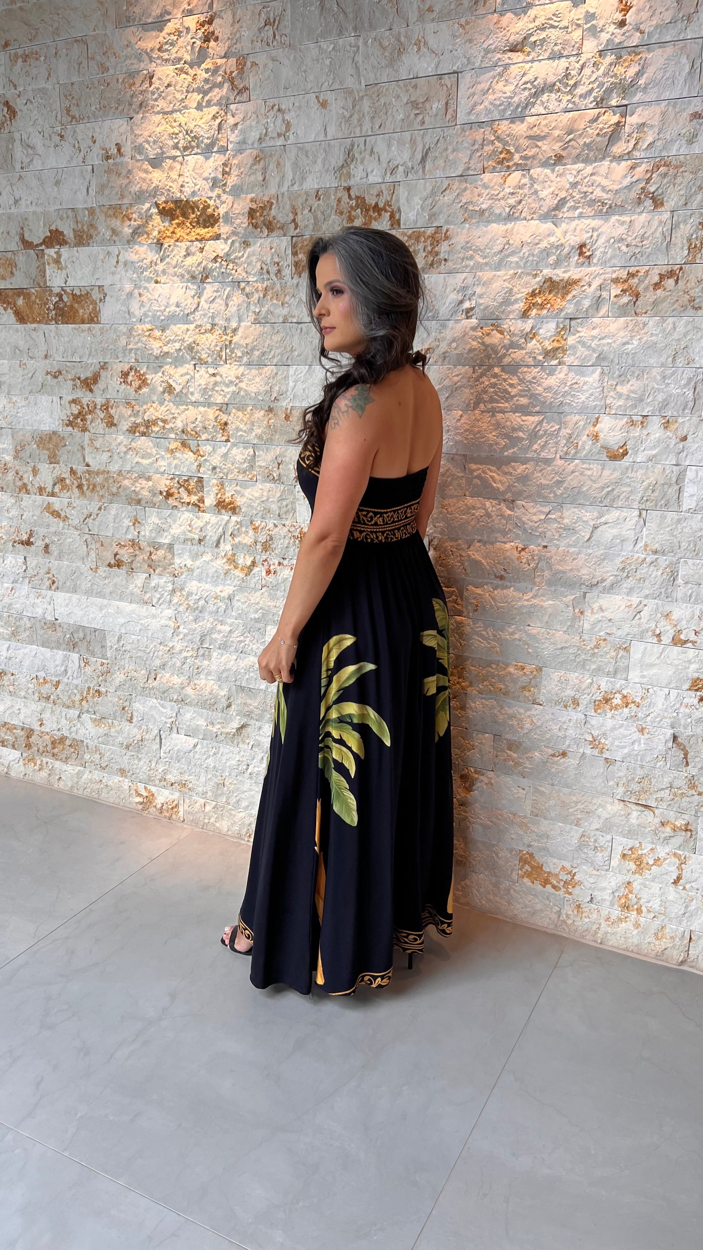 Vestido Longo Tomara que Caia POLI- Estampado 5965