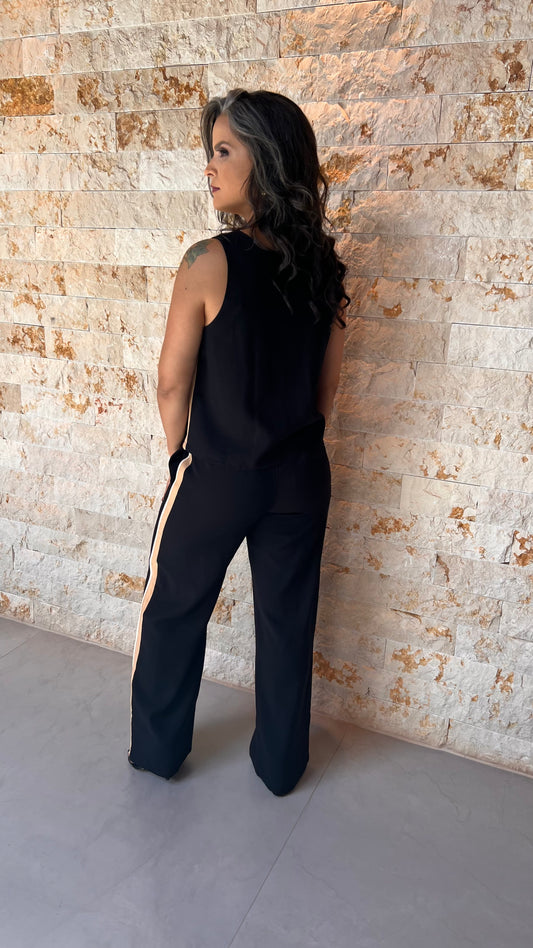 Conjunto Calça Blusa Listra Lateral MAR- Estampado 5615