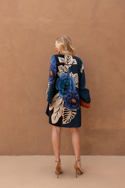 Vestido Curto Flores Costas ARTE- Estampado 5759