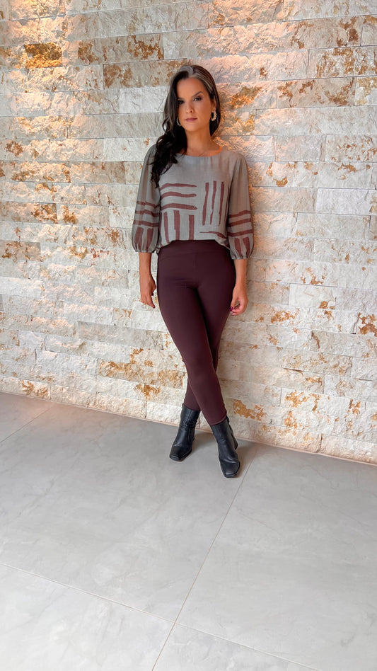 Blusa Manga Bufante Rajada YU- Estampado 5591