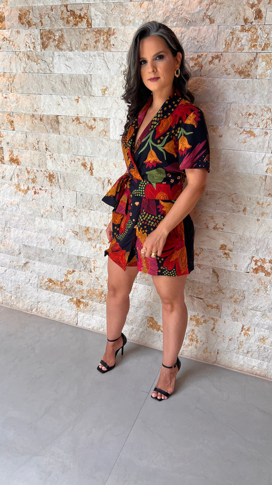 Macaquinho Curto Faixa CHI- Estampado 5617