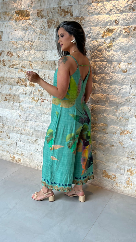 Macacão Pantacourt Alça Elástica PIS- Estampado 5863