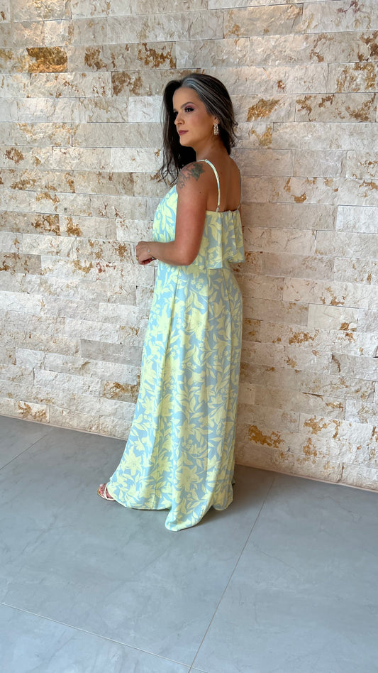 Vestido Longo Alcinha Babado Busto ALO- Lima 5927