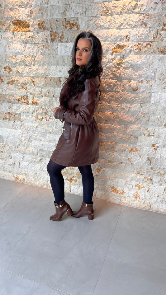 Casaco Alongado Cinto EAG- Marrom 5675