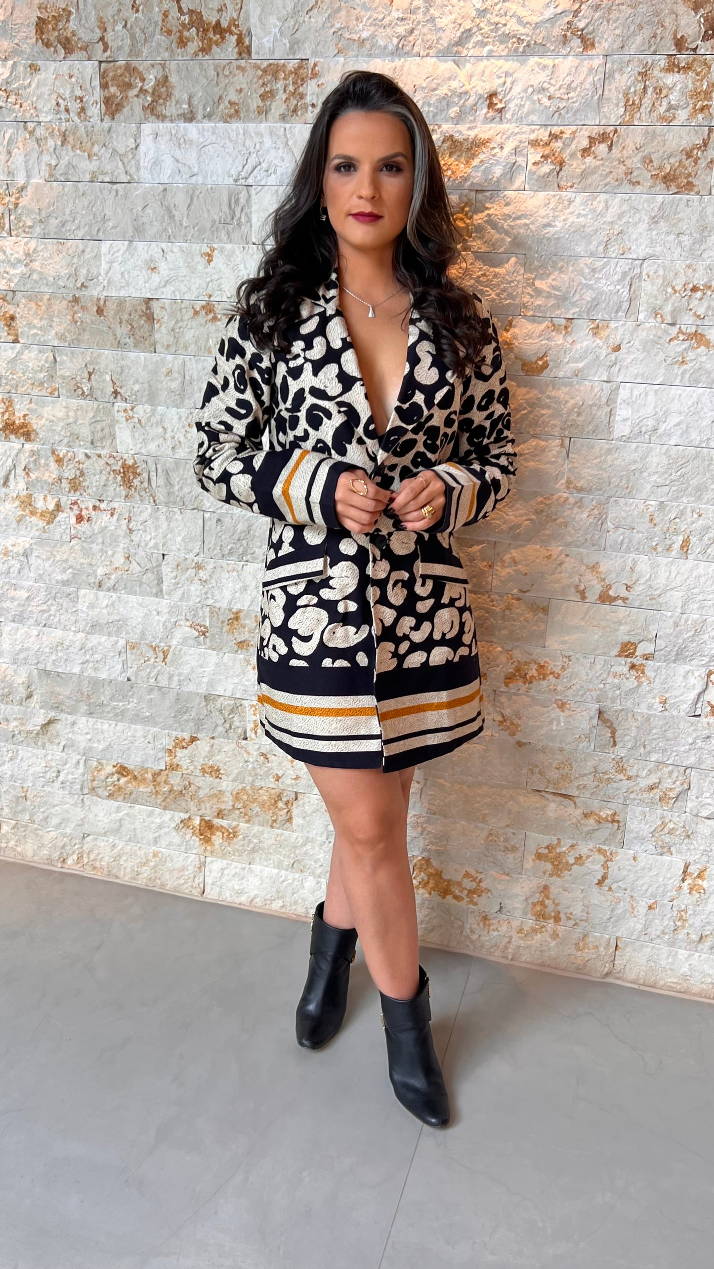 Vestido Blazer Animal Print- Estampado 5224