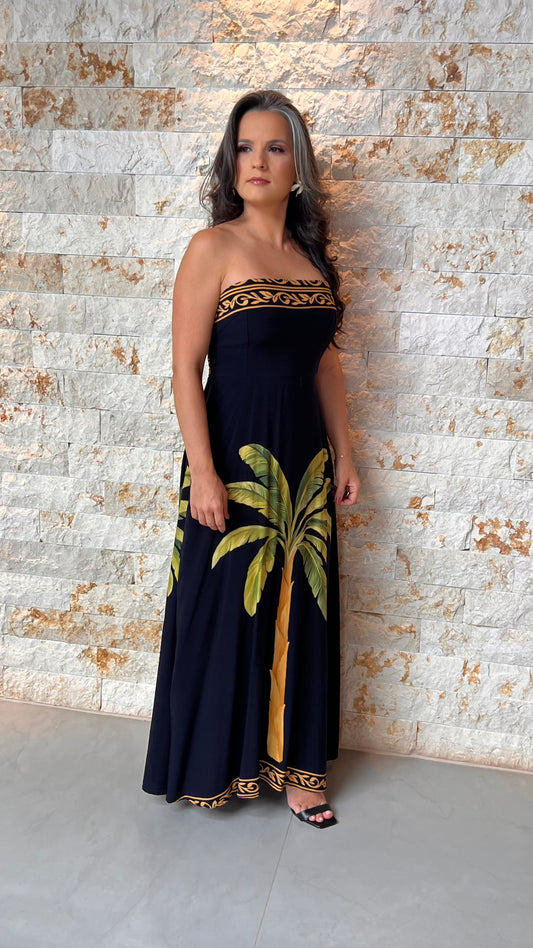 Vestido Longo Tomara que Caia POLI- Estampado 5965