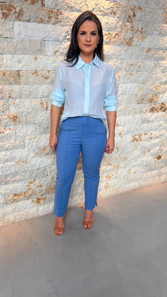 Calça Alfaiataria Tecido Portinari - Azul Jeans 5253