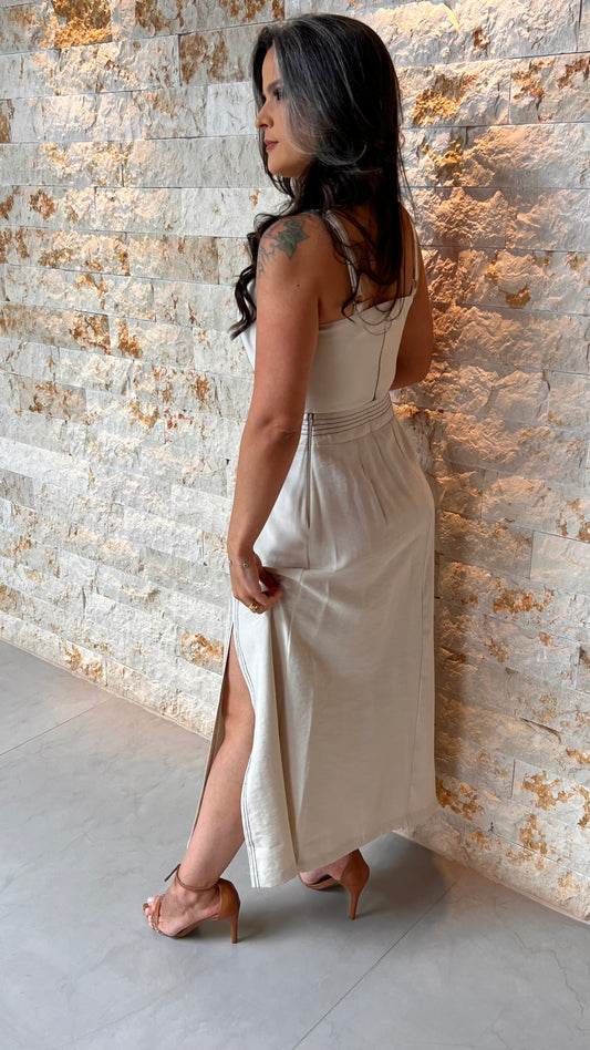 Conjunto Saia cropped Pespontada JEN- Nude 5973