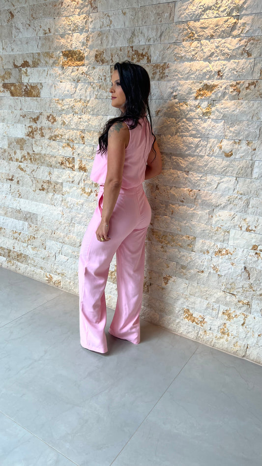 Conjunto Calça e Blusa Botões JEN- Rosa 5892