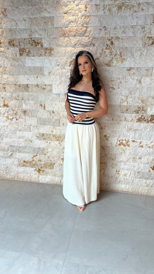 Vestido Midi Tricô Tomara que Caia POLI- Branco 5913