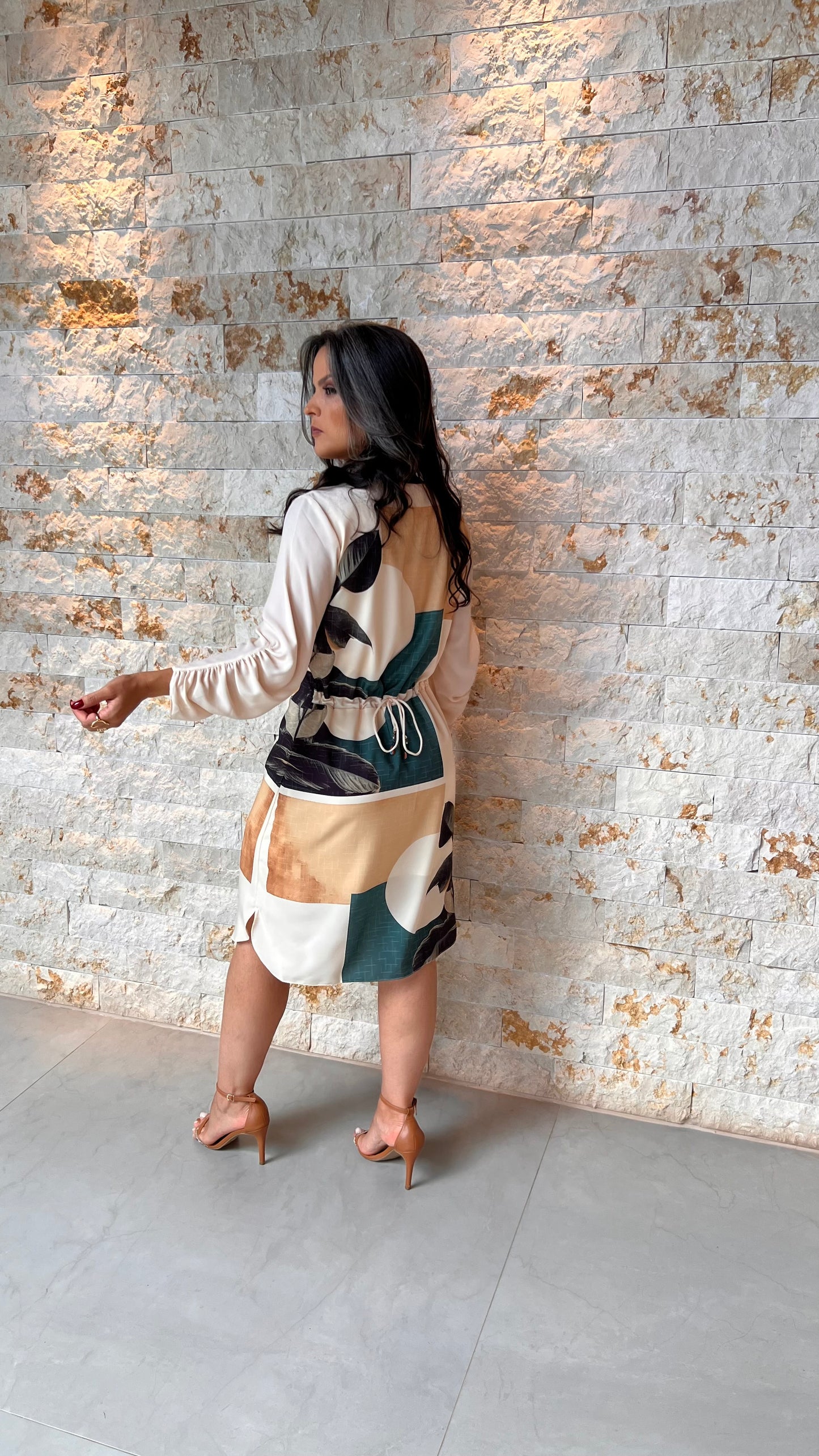 Vestido Curto Amarração Épica YU - Estampado 5630