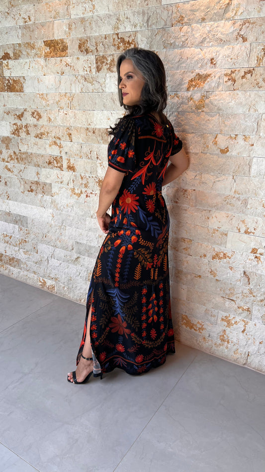 Vestido Longo Mexico ARTE- Estampado 5619