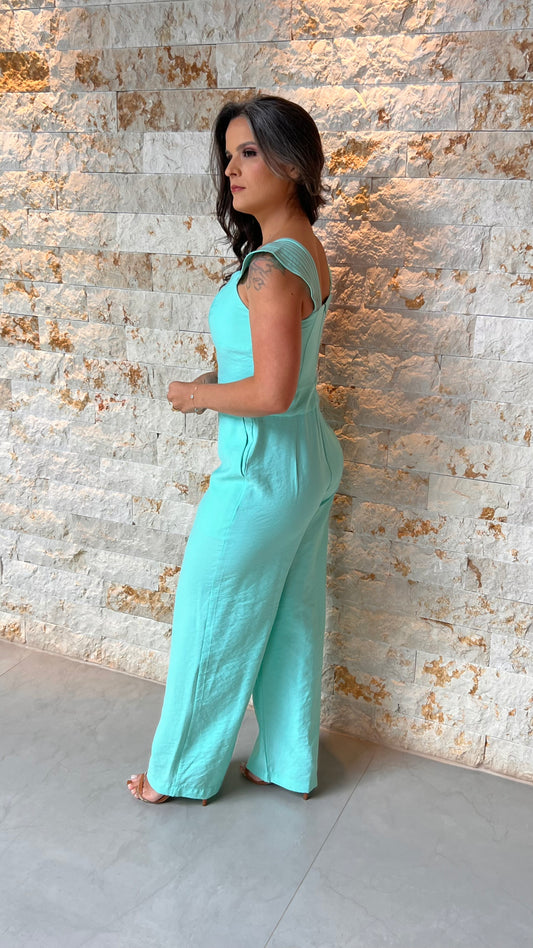 Macacão Blusado Det Ombro JEN- Verde 5972