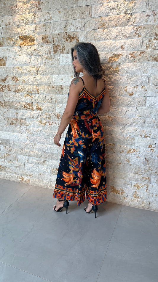 Macacão Pantacourt Cinto CHI- Estampado 5880