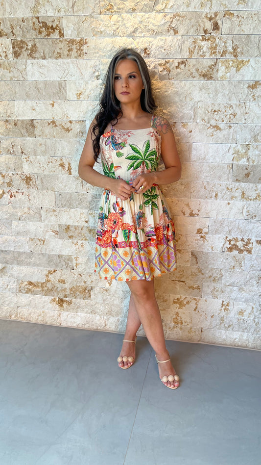 Vestido Curto Aberto Costas CHI- Estampado 5884