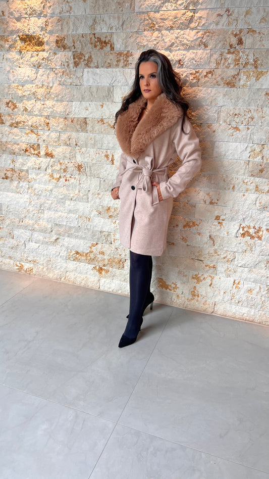 Casaco Sobretudo Gola Pelo Botões SAFIR- Atacama 5735