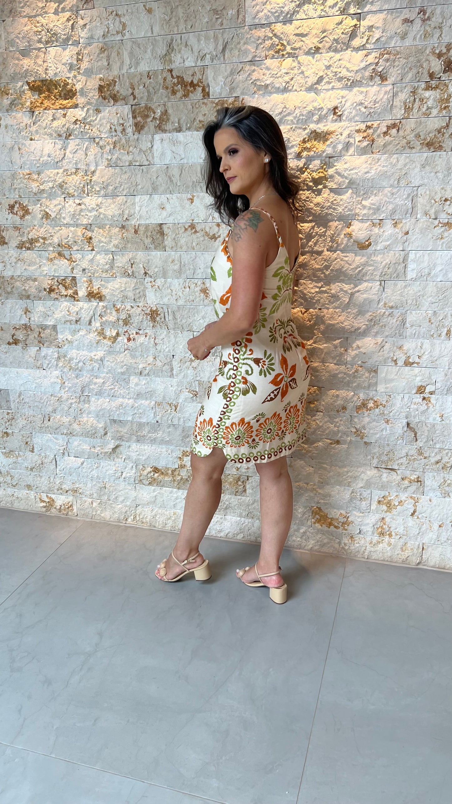 Vestido Curto Ziper Costas CHI- Estampado 5944