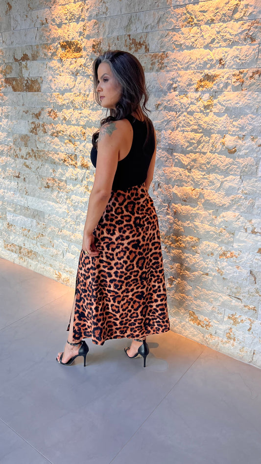 Saia Midi Fenda Animal RIO- Estampado 5603
