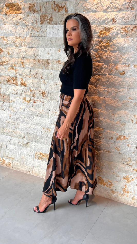 Saia Midi Fivela Acrílico PIS- Estampado 5731