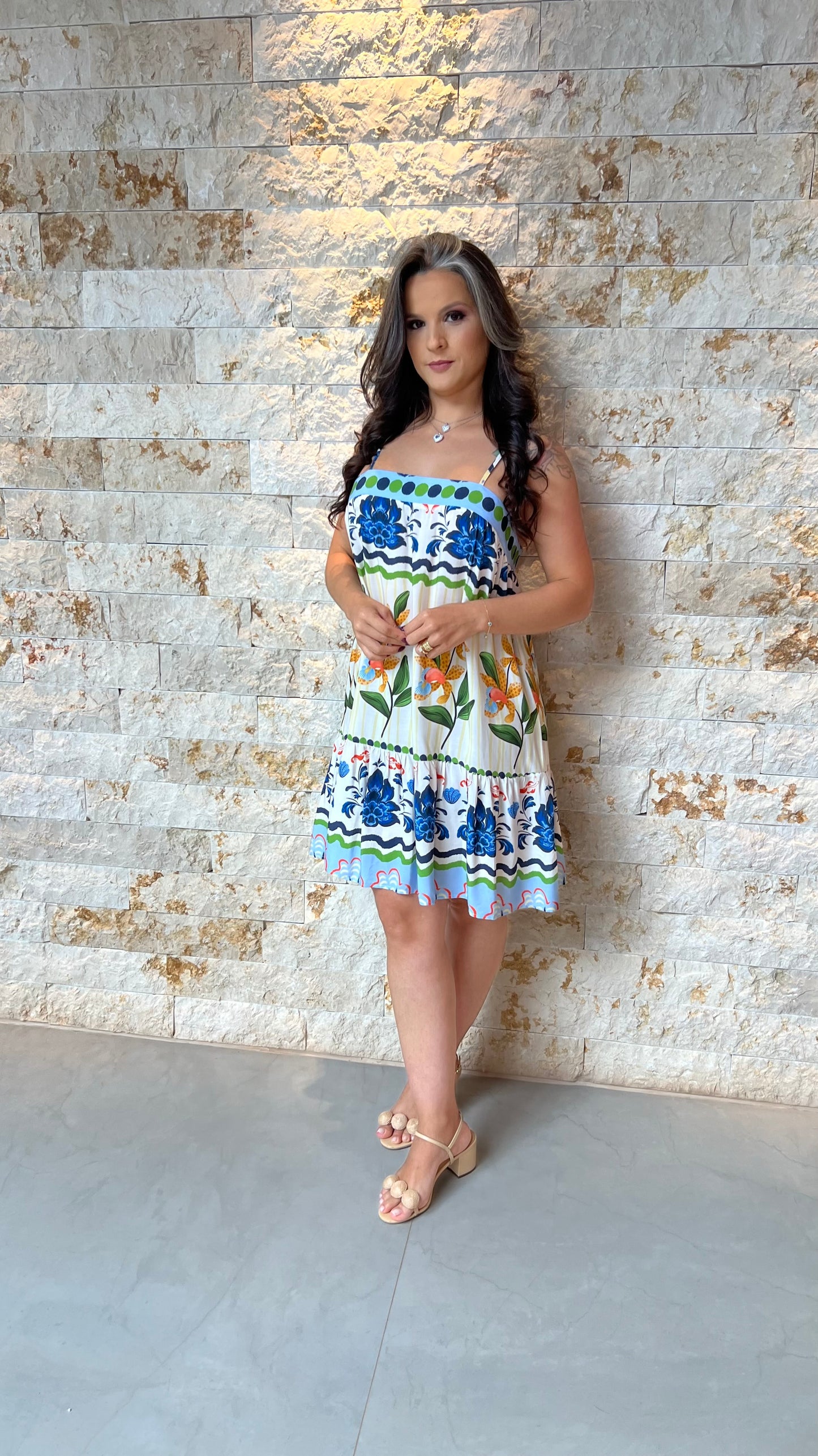 Vestido Curto Barra Floral CHI- Estampado 5945
