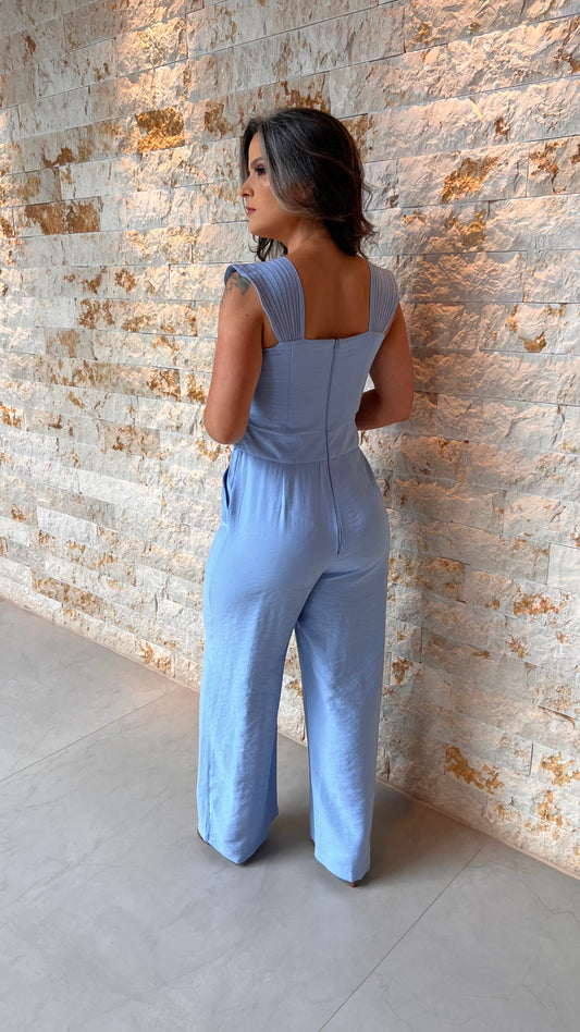 Macacão Blusado Det Ombro JEN- Azul 5972