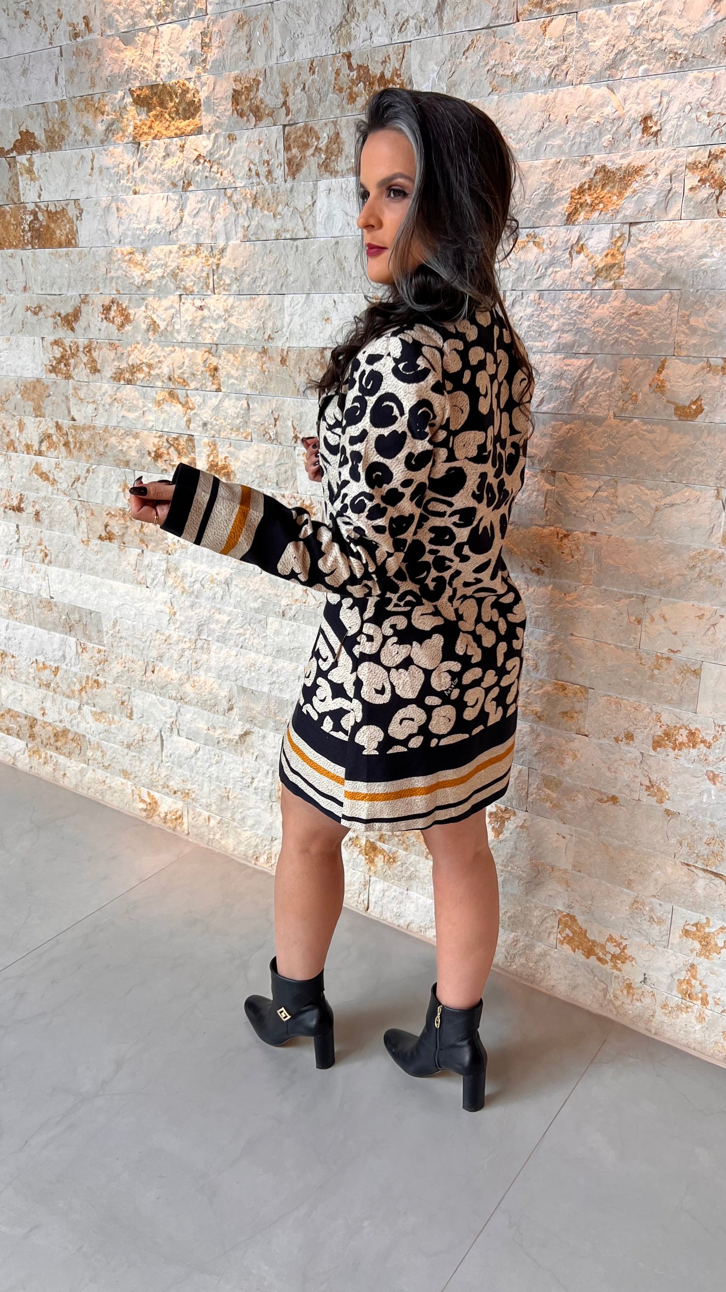 Vestido Blazer Animal Print- Estampado 5224