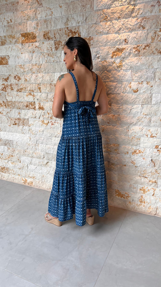 Vestido Midi Babado Coração PIS- Estampado 5493