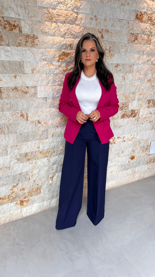 Blazer Forrado ELA - Liso Rosa 5485