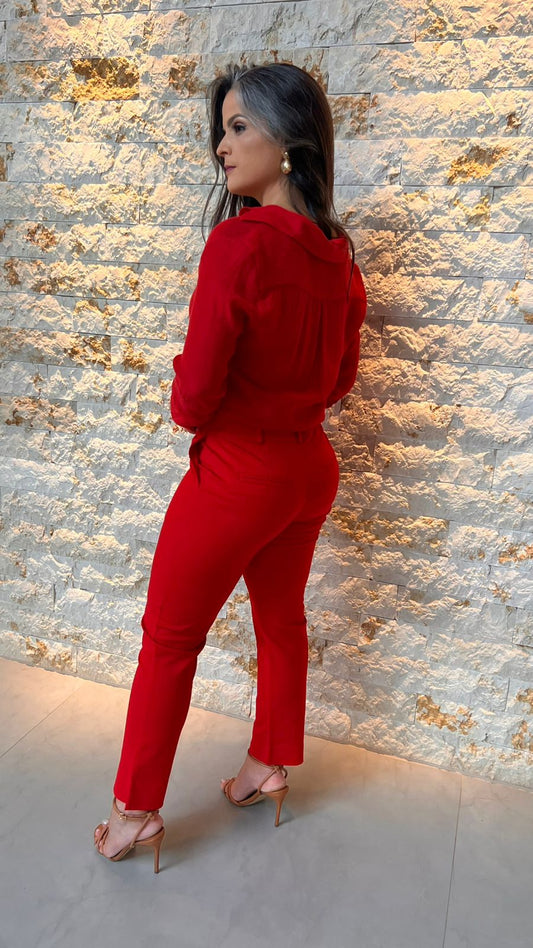 Tailoring Pant Portinari Fabric - Red