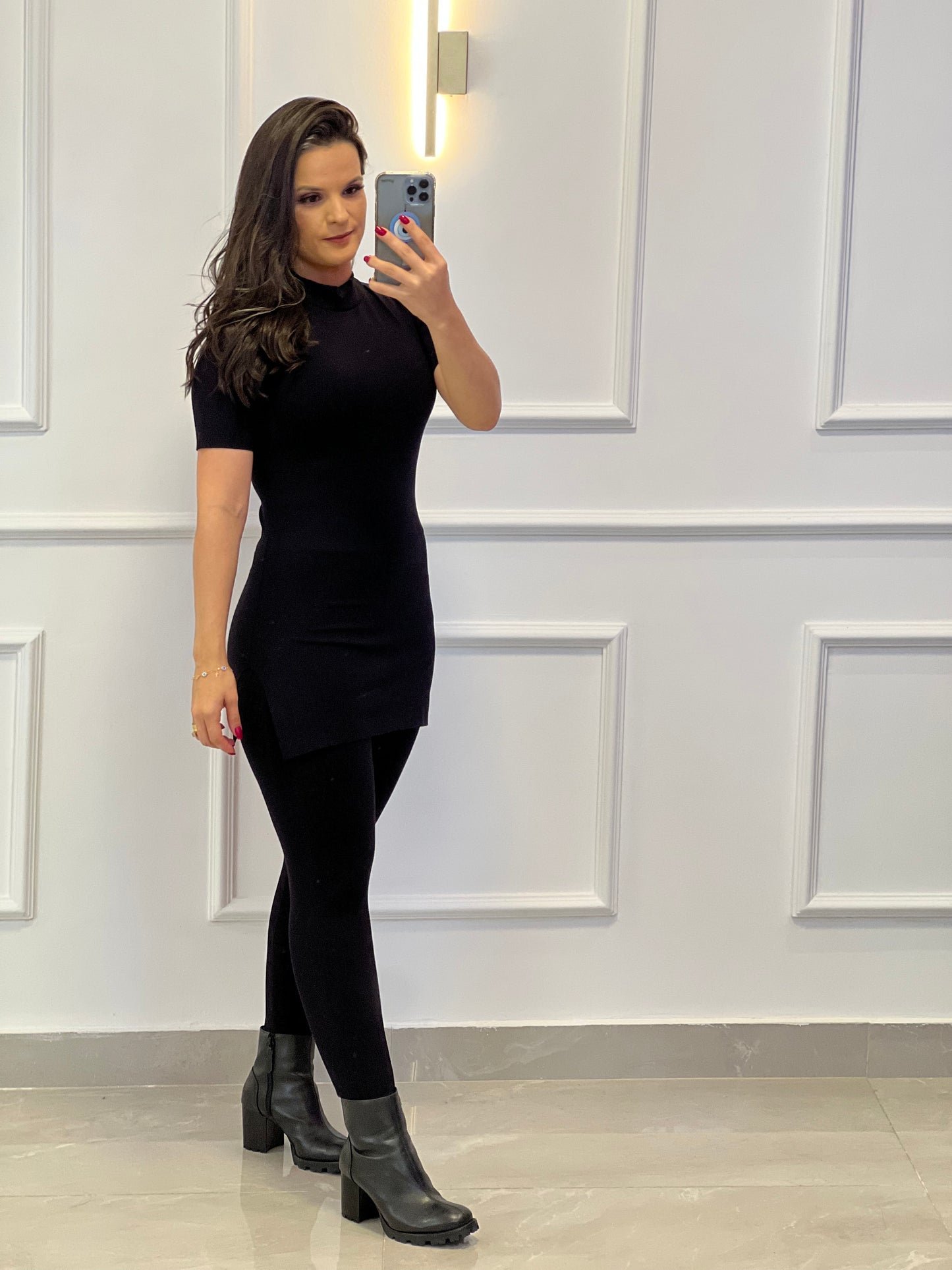 Bali Long Blouse Set - Black
