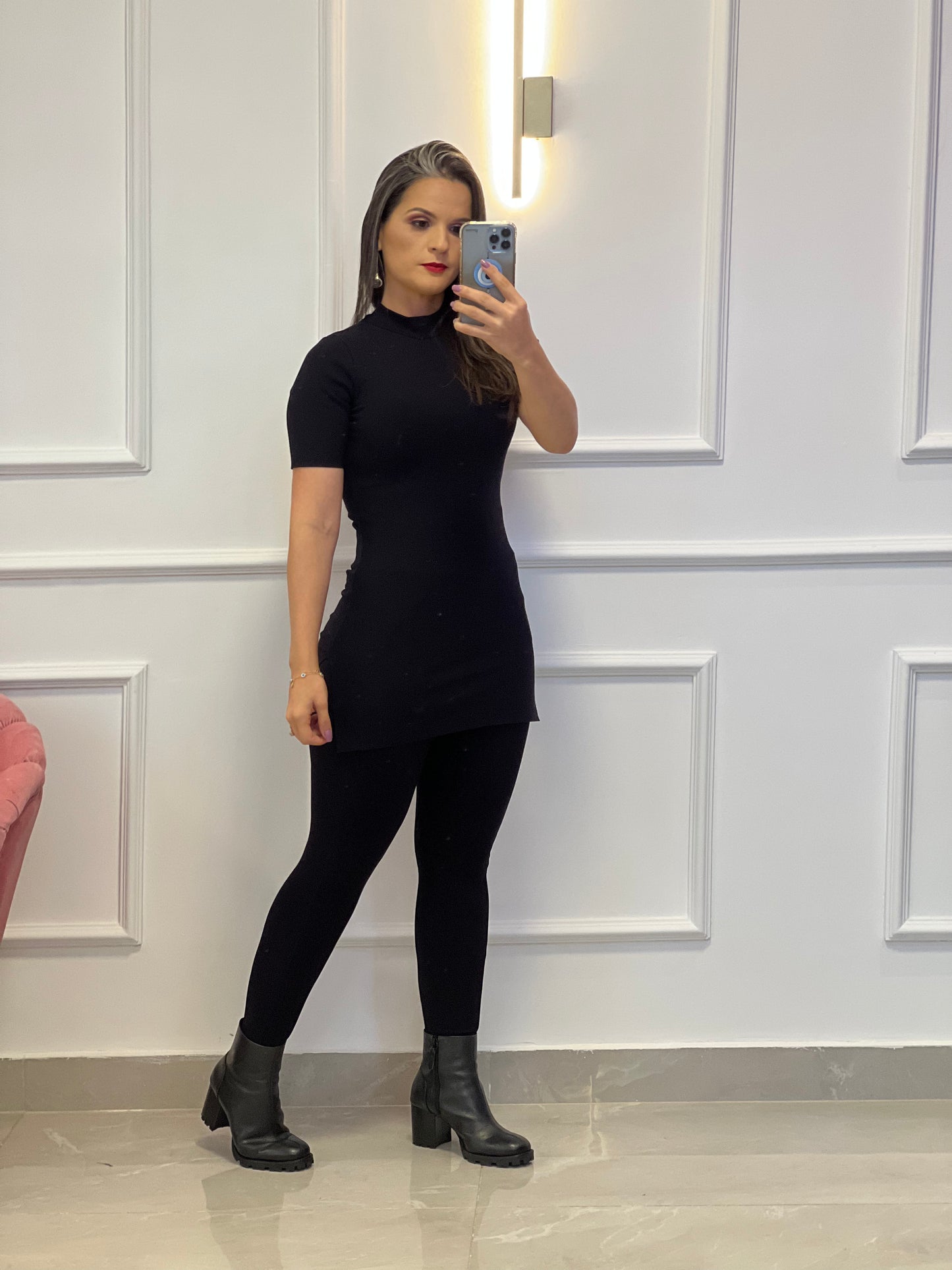 Bali Long Blouse Set - Black