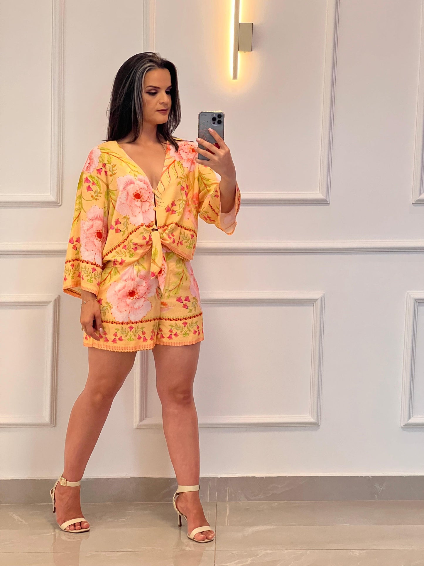 Conjunto Short e Blusa Amarração- Estampado
