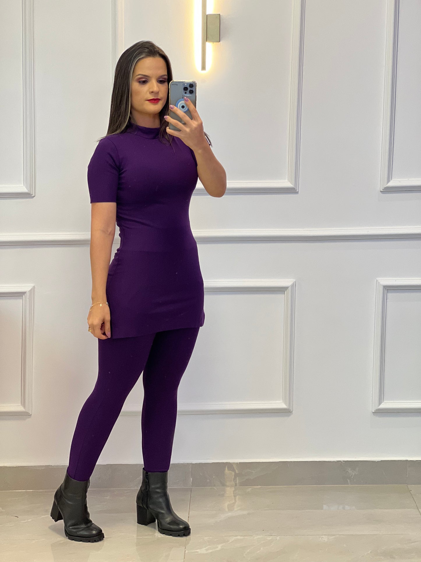 Bali Long Blouse Set- Purple