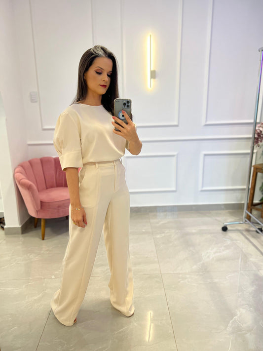 Pantaloon Pants and Princess-Off Sleeve Blouse Set