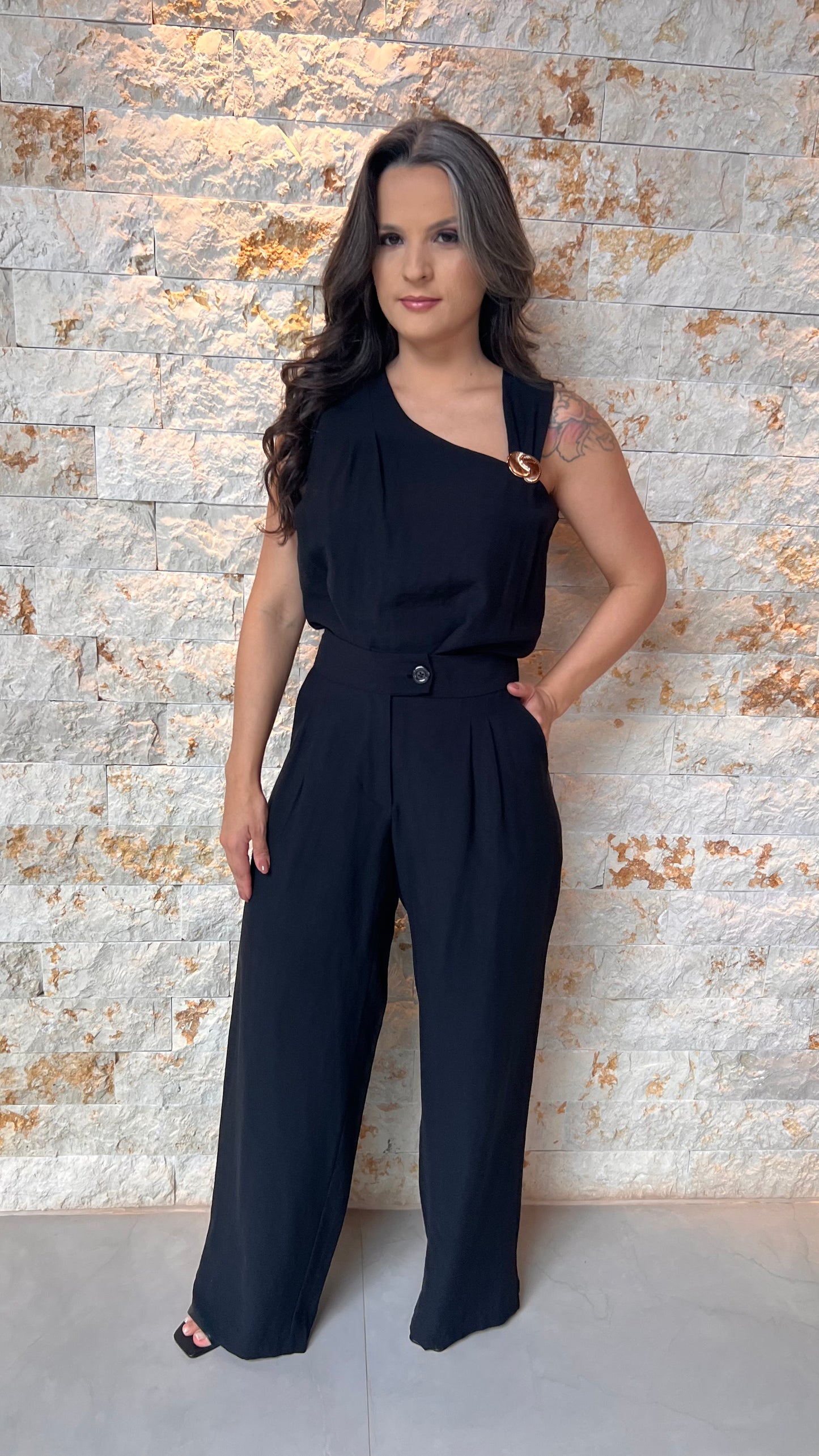 Conjunto Calça Regata Assimétrica ARA- Preto 5994