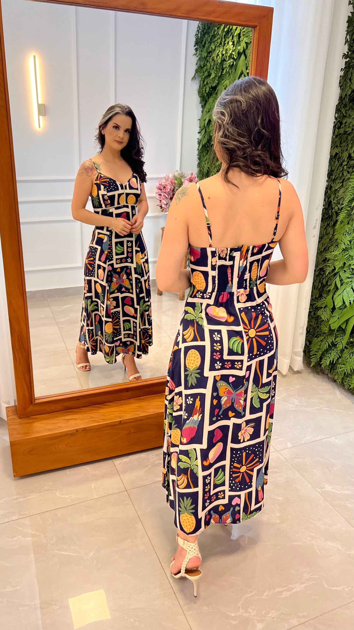 Vestido Midi Coração- Estampado