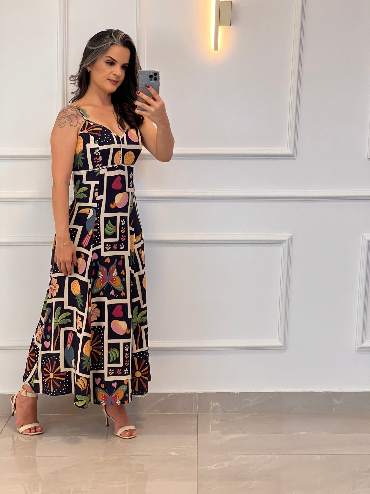 Vestido Midi Coração- Estampado