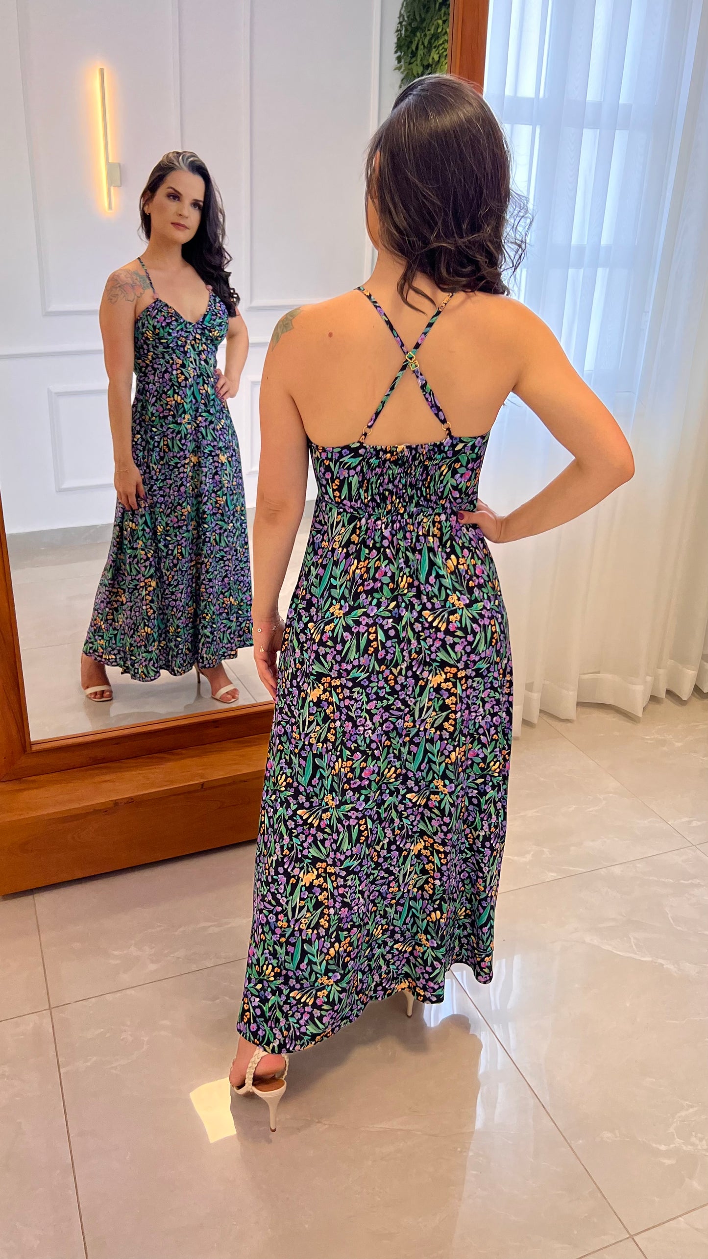 Vestido Midi Mini Flores- Estampado