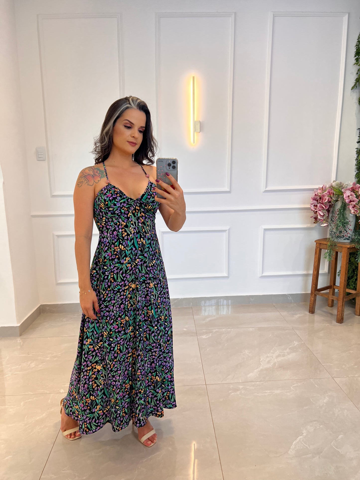 Vestido Midi Mini Flores- Estampado