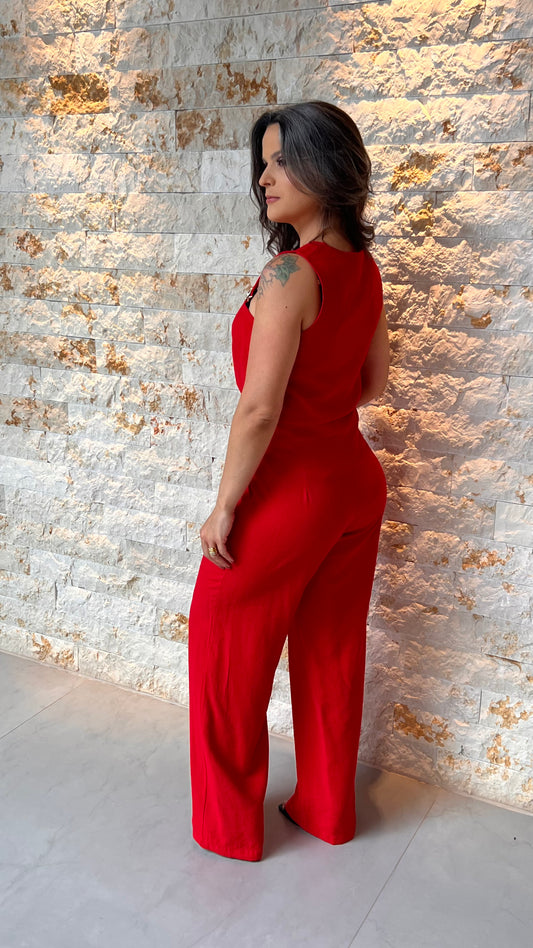 Conjunto Calça Regata Assimétrica ARA- Vermelho 5994