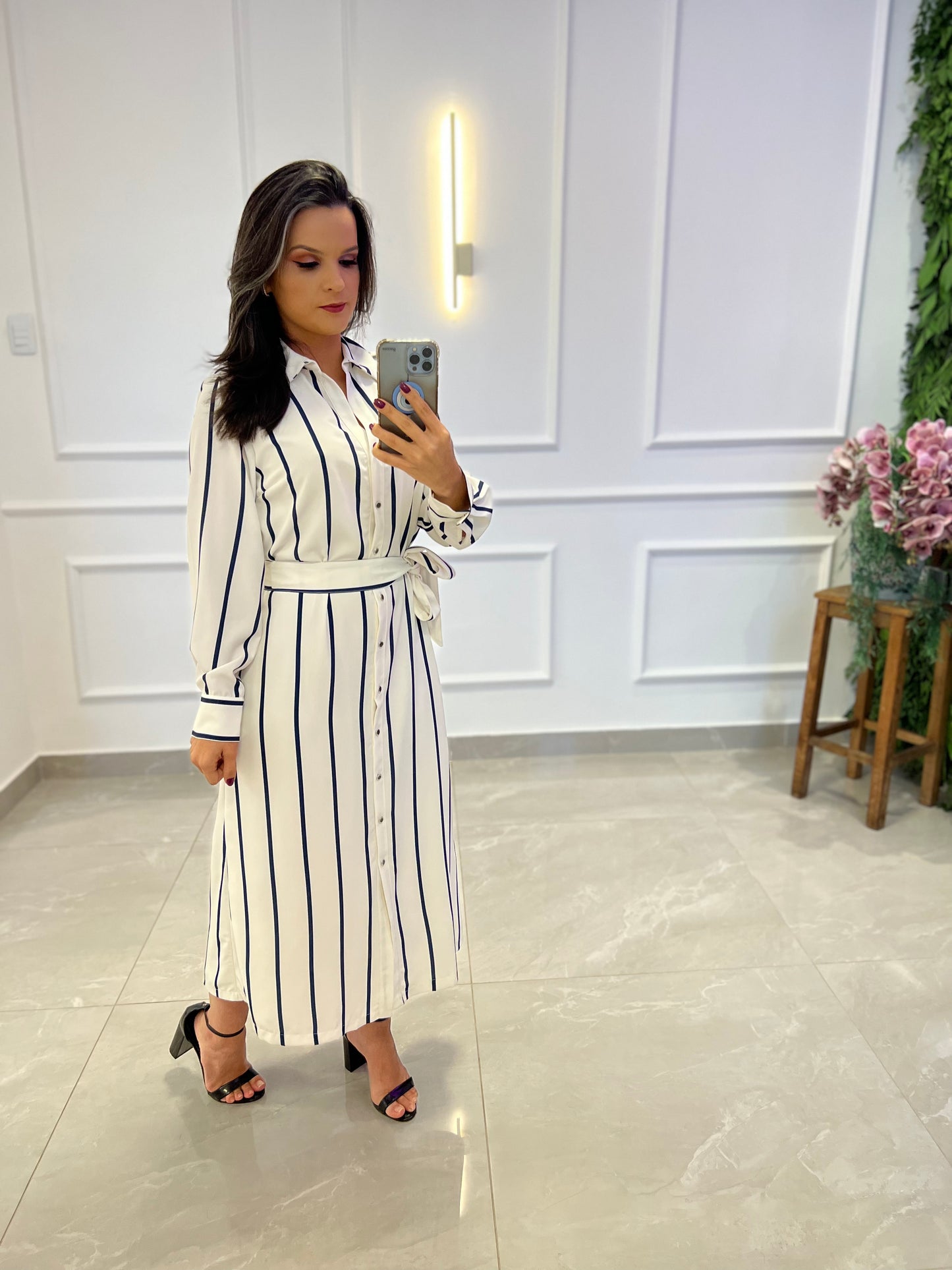 Crepe Longuete Chemisse Dress - Printed Off
