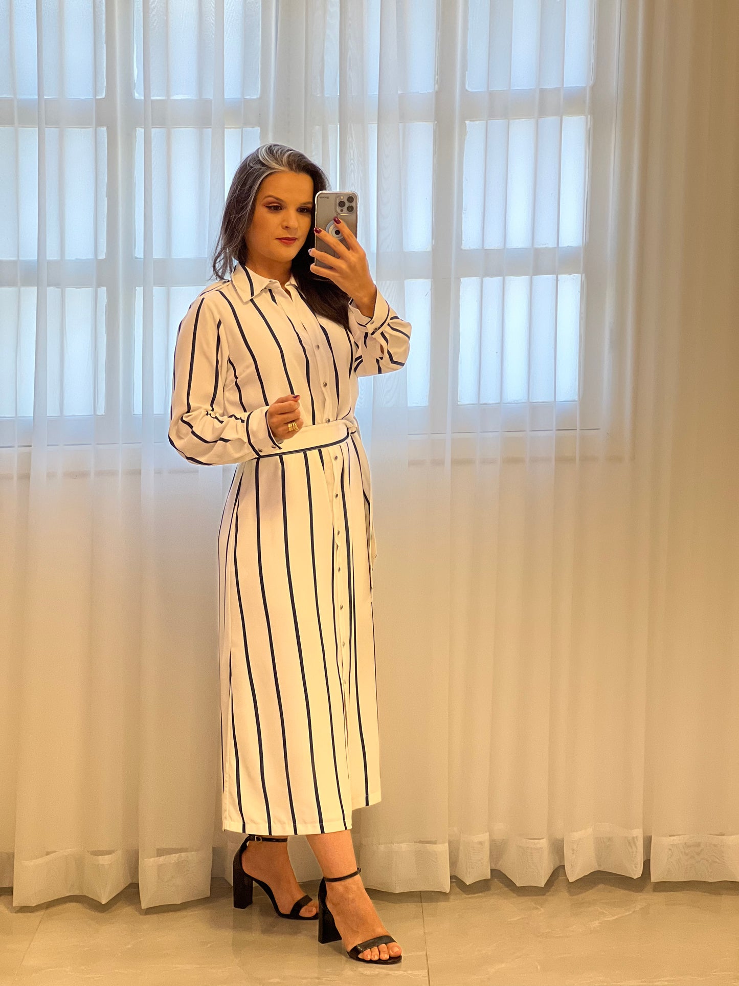 Crepe Longuete Chemisse Dress - Printed Off
