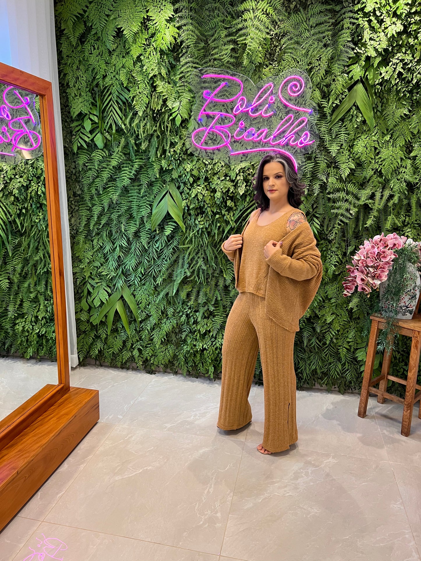 Tricot Set 3 Pieces - Brown