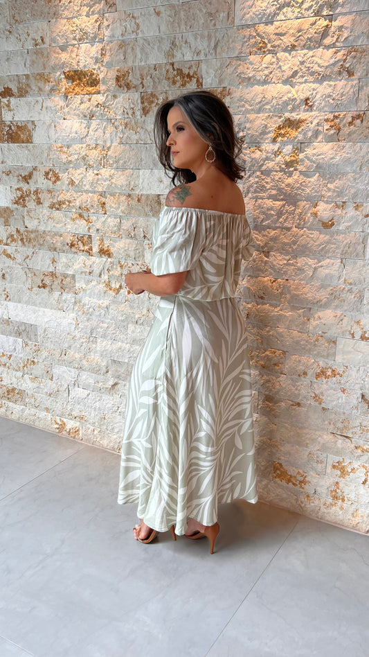 Conjunto Saia Midi Cropped MG Bufante PIS- Estampado 5995