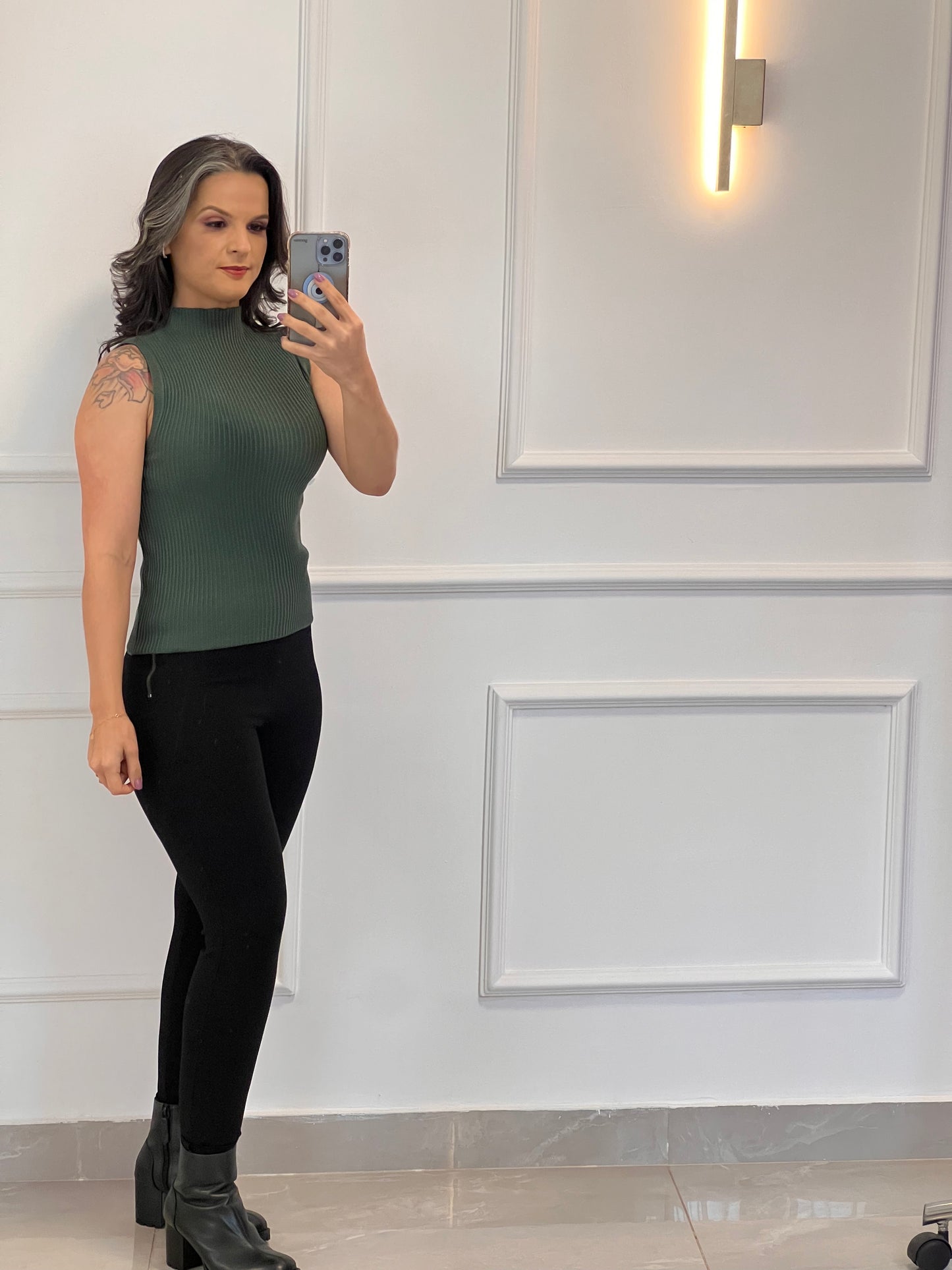 Blusa Básica Tricot - Verde