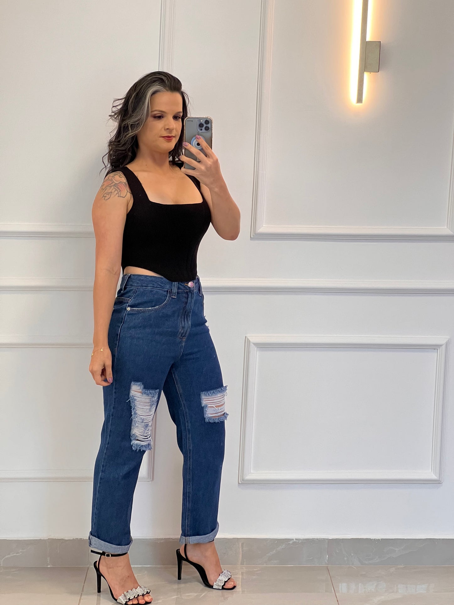 Cropped Corselet Modal - Preto