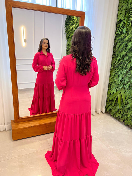 Long Chemisse Button Closure - Pink