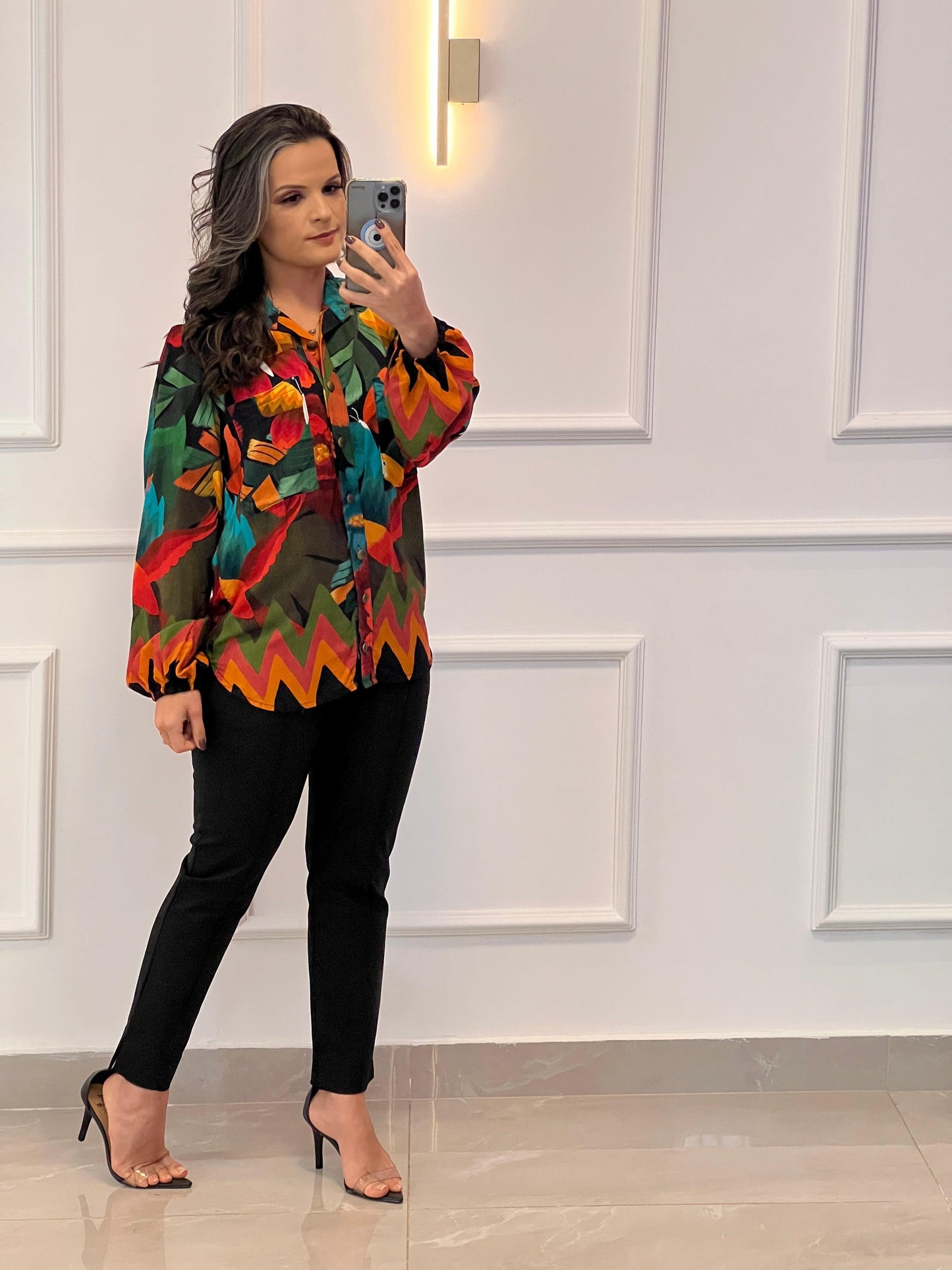 Large Floral Pocket Shirt - Printed
