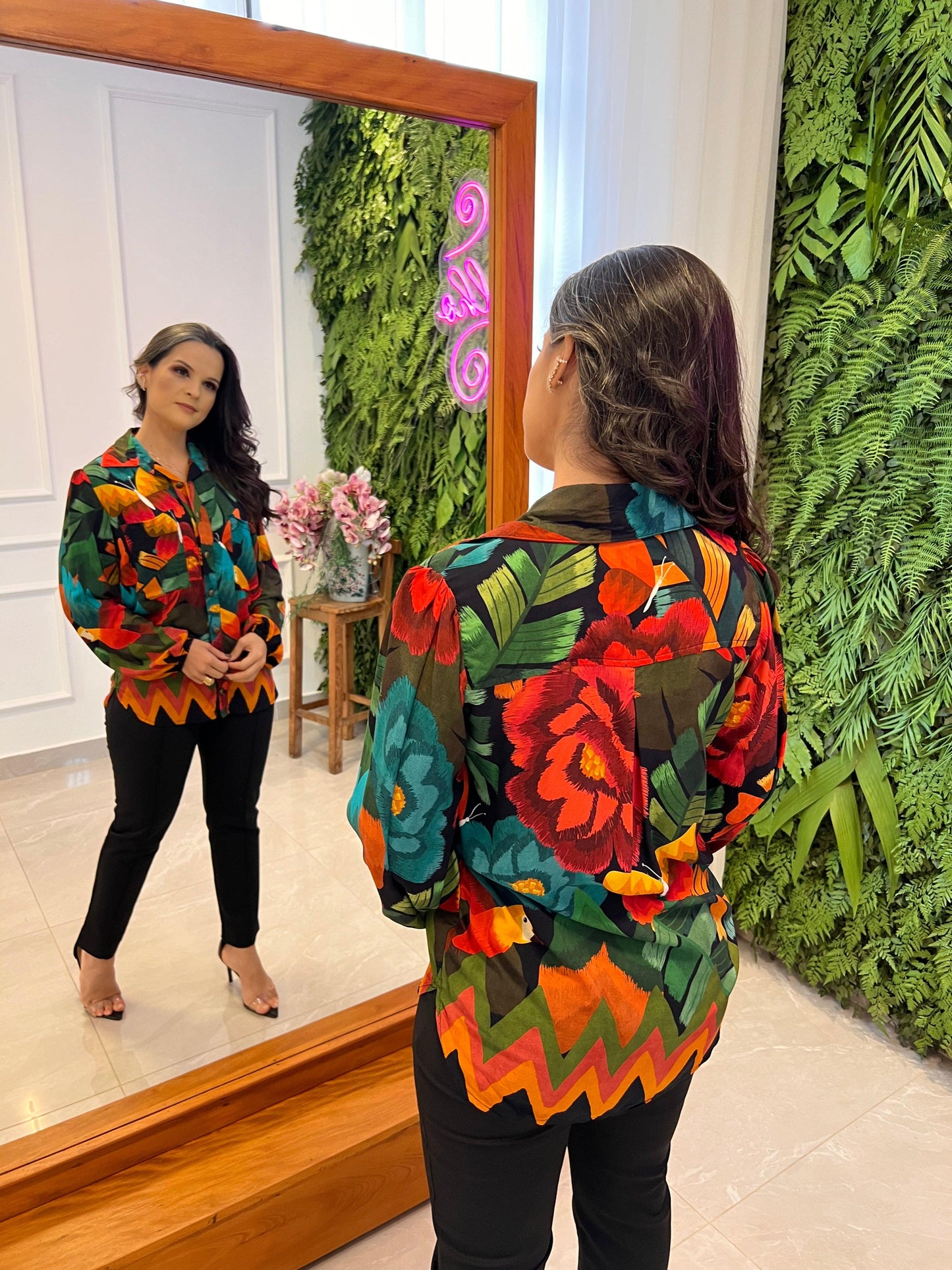 Large Floral Pocket Shirt - Printed